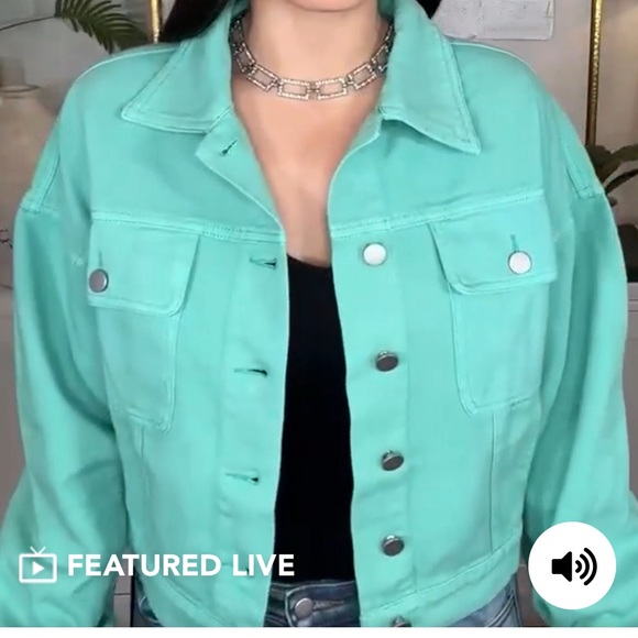 🔥💚VERVET CROPPED DENIM JACKET💚🔥 - Picture 3 of 5